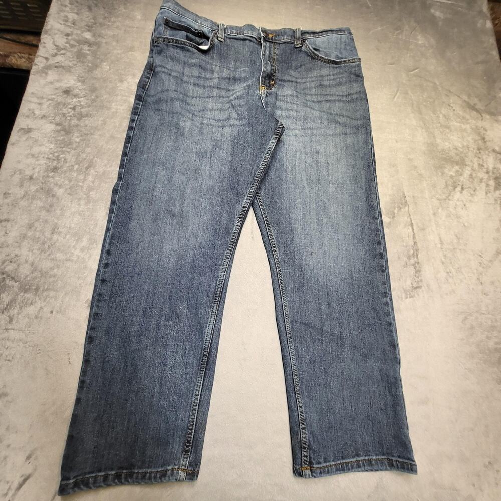 Wrangler Relaxed Fit Jeans Mens 38x29 Blue Medium Wash Straight Denim Stretch